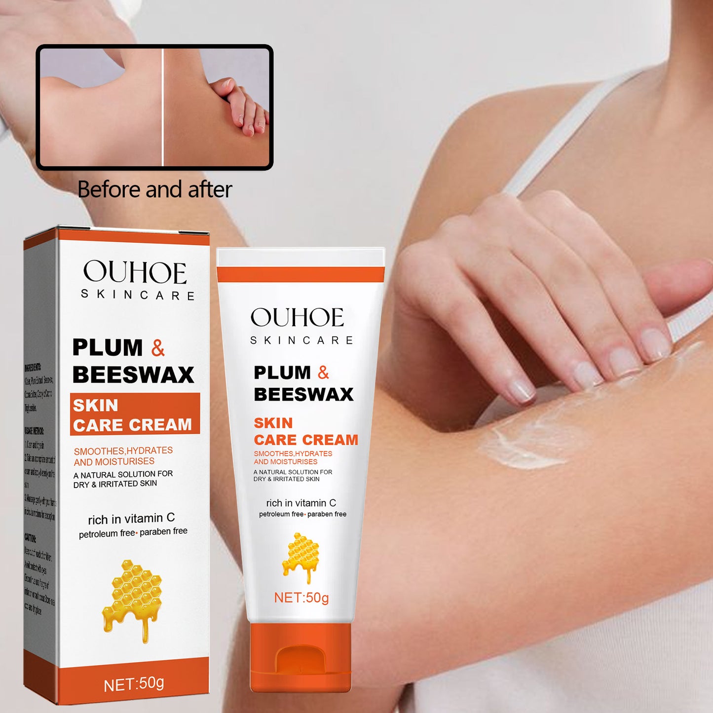 Bivax Hudkräm – Naturlig Fuktighetskräm med Plommonextrakt & amp; Kokosfett (50g
